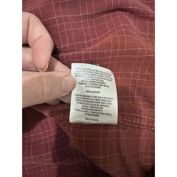 Columbia Mens Casual Button Shirt Sz XXL Maroon Red Plaid Flannel 2XL Gorpcore - Picture 8 of 8